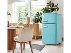 Geladeira de porta dupla com ajuste e rodízios - 72L - 120kWh/ano - baixo nível de ruído de 39 dB - classe E - 45x44x91cm