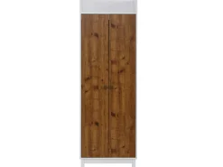 Goslar | Roupeiro com 2 Portas em MDF Branco e Carvalho Pacífico