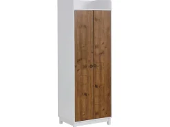 Goslar | Roupeiro com 2 Portas em MDF Branco e Carvalho Pacífico