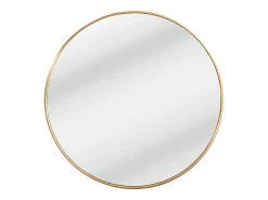 Grande espelho de parede redondo em alumínio, D. 80 cm, Dourado, ELYRO