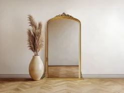 Grande espelho em madeira de paulownia, L. 120 x H.190 cm, Dourado, MERRY