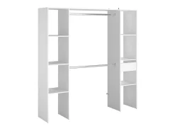 Grande Roupeiro Grand Dressing Blanc 180x40x180 com Prateleiras, Cabideiros e Gaveta - ELYSEE