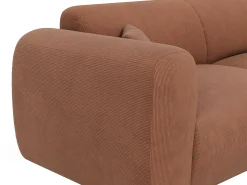 Grande sofá de canto direito veludo canelado terracota POGNI de Maison Céphy
