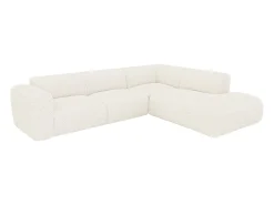 Grande sofá de canto direito com encosto de chaise-longue tecido bouclé POGNI Maison Céphy