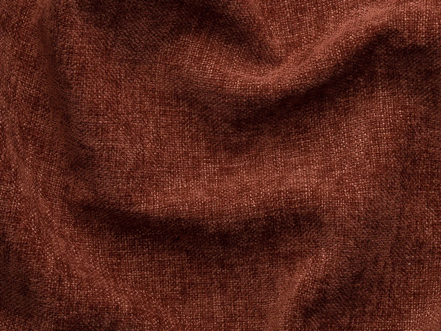 Grande sofá de canto direito panorâmico conversível em tecido texturizado terracota DAVISO