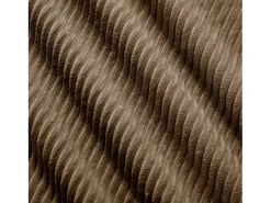 Grande sofá de canto modular 388cm - em Veludo cotelê - com 4 almofadas e 2 puffs - ergonômico - Marrom