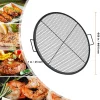 Grelha de Cozinha Redonda SucceBuy de 91.44CM, Grelha de Churrasco Robustade Aço com Pegador e Suporte de Arame X, Preto