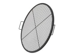Grelha de Cozinha Redonda SucceBuy de 91.44CM, Grelha de Churrasco Robustade Aço com Pegador e Suporte de Arame X, Preto