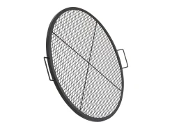Grelha de Cozinha Redonda SucceBuy de 91.44CM, Grelha de Churrasco Robustade Aço com Pegador e Suporte de Arame X, Preto