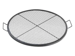 Grelha de Cozinha Redonda SucceBuy de 91.44CM, Grelha de Churrasco Robustade Aço com Pegador e Suporte de Arame X, Preto