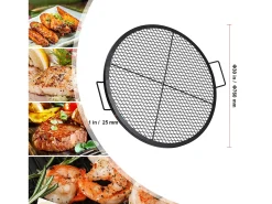 Grelha de Cozinha SucceBuy para Lareira Grelha de Cozinha Redonda X-Marks de 76.2CM - Aço Robusto