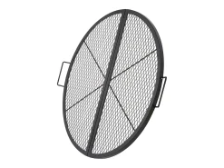 Grelha de Lareira SucceBuy Redonda Dobrável de 91cm, Aço Resistente X-Marks, Utensílios de Cozinha de Camping Portáteis para Festas ao Ar Livre, Preto