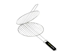 Grelha dupla redonda Cook In Garden em aço cromado resistente a chamas e altas temperaturas - Diâmetro 37cm