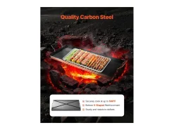 Grelha, SucceBuy Assadeira em Aço Carbono, Grelha 812 x 310 mm, Preta
