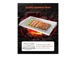 Grelha, SucceBuy Chapa para Churrasco em Aço Inoxidável 910 x 525 mm