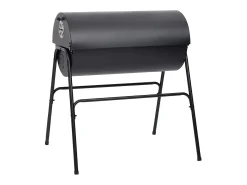 Grelhador barril c/ 2 grelhas de cozinhar 80x95x90 cm aço preto