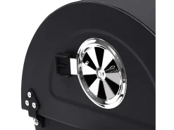 Grelhador barril c/ rodas e prateleiras 115x85x95cm aço preto