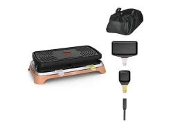 Grelhador de raclette TEFAL RE651JF0 8 pessoas 1450W - Multifuncional, Grill, Plancha, Pizza Party, Brunch, Livro de receitas