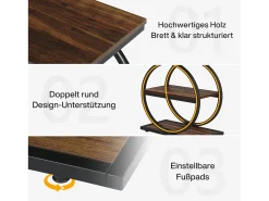 Guarda - coisas estreita com 3 níveis, Mesa de sala em madeira com estrutura em metal preto, Mesa baixa industrial para sofá