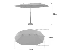 Guarda-chuva duplo 2x4m LINAI cinza
