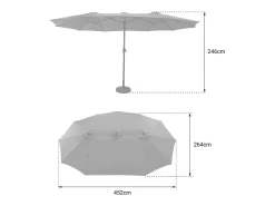 Guarda-chuva duplo 2,7x4,6m LINAI cinza