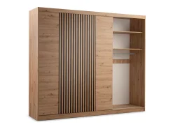 Guarda-roupa 4 portas, 2 gavetas com espelho C250 cm cor natural - SIDOVIA