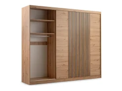 Guarda-roupa 4 portas, 2 gavetas com espelho C250 cm cor natural - SIDOVIA