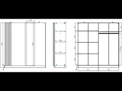 Guarda-roupa 2 portas de correr com espelho C200 cm cor preto e natural - CALELA
