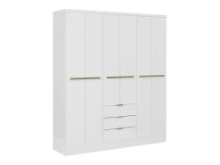 Guarda-roupa 6 portas e 3 gavetas C180 cm branco - PEROLI