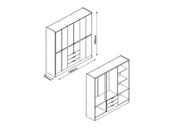 Guarda-roupa 6 portas e 3 gavetas L180 cm em bege - PEROLI