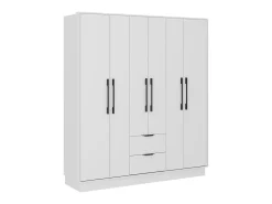 Guarda-roupa 6 portas e 2 gavetas C162 cm branco FEOVA