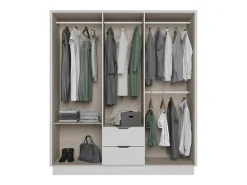 Guarda-roupa 6 portas e 2 gavetas C162 cm branco FEOVA