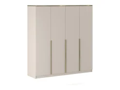 Guarda-roupa 4 portas L200 cm em cor bege e dourado - VUKIA de Pascal Morabito
