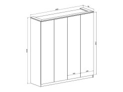 Guarda-roupa 4 portas L200 cm em cor bege e dourado - VUKIA de Pascal Morabito