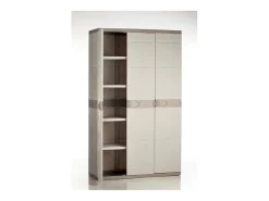 Guarda-roupa 3 portas Titanium Plastiken com prateleiras e cabideiro - Bege/Taupe l105 x p44 x a176 cm