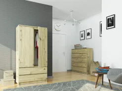 Guarda-Roupa Art Artisan 90cm 2 Portas 2 Gavetas Madeira Laminada