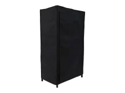 Guarda-roupa auxiliar de tecido com barra para pendurar preto 149x70 cm