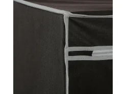 Guarda-roupa auxiliar de tecido com barra para pendurar preto 149x70 cm