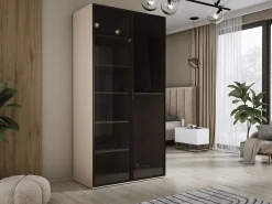 Guarda-roupa: Bege Areia / Vidro Antisol, 100 x 200 x 51 cm