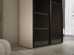 Guarda-roupa: Bege Areia / Vidro Antisol, 100 x 200 x 51 cm