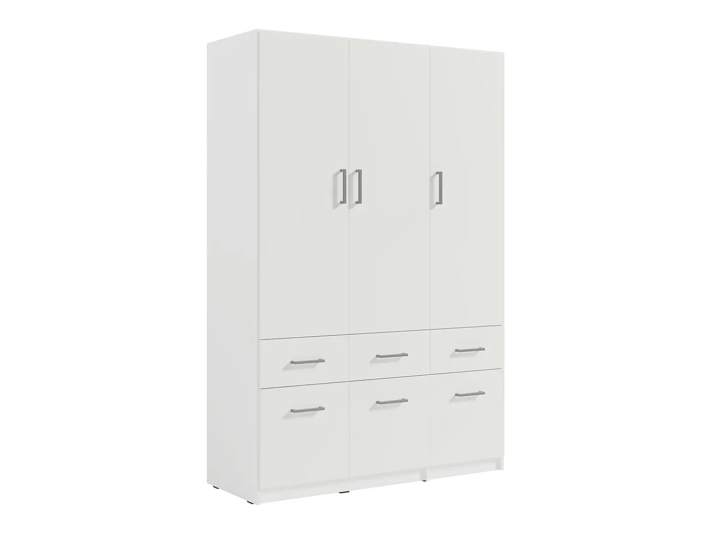 Guarda-roupa BELOMY com 5 portas e 6 gavetas, 228 cm de largura, branco