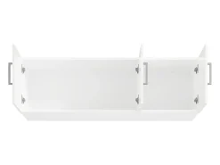 Guarda-roupa BELOMY de 3 portas e 6 gavetas, com 136 cm de largura, na cor branca, com prateleira superior.