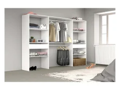 Guarda-Roupa Branco 6 Prateleiras 2 Cabides 2 Gavetas ELYSEE