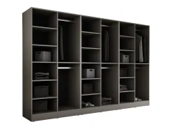 Guarda-roupa: Cinza Platina / Vidro Antisol, 300 x 200 x 51 cm
