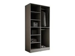 Guarda-roupa: Cinza Platina / Vidro Canelado, 100 x 200 x 51 cm