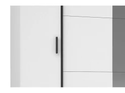 Guarda-roupa com 6 gavetas e 4 portas com espelho C270 cm branco - ARVOLIA