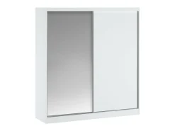 Guarda-roupa com 2 portas de correr e espelho L200 cm branco - OCHIRA