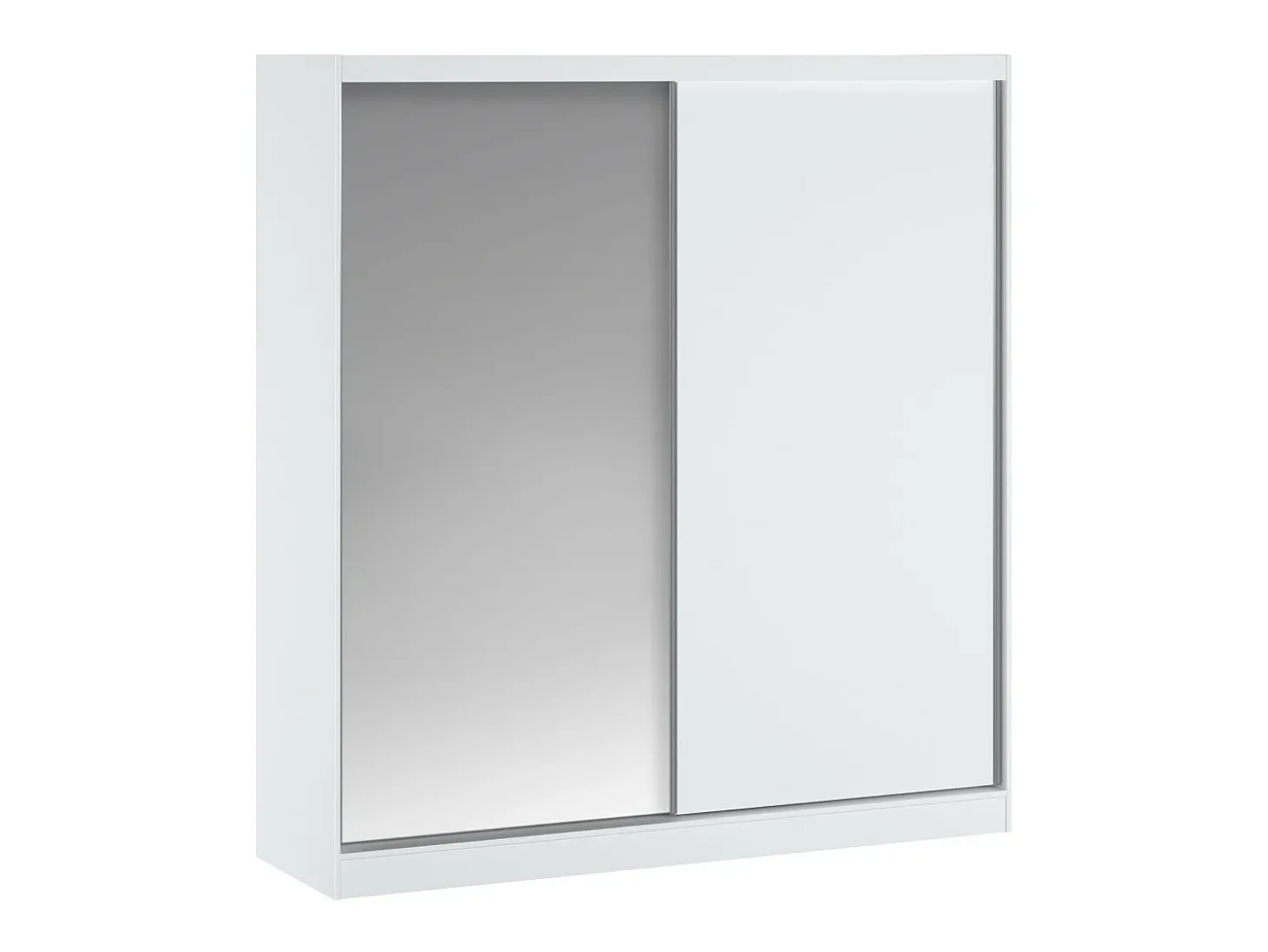 Guarda-roupa com 2 portas de correr e espelho L200 cm branco - OCHIRA