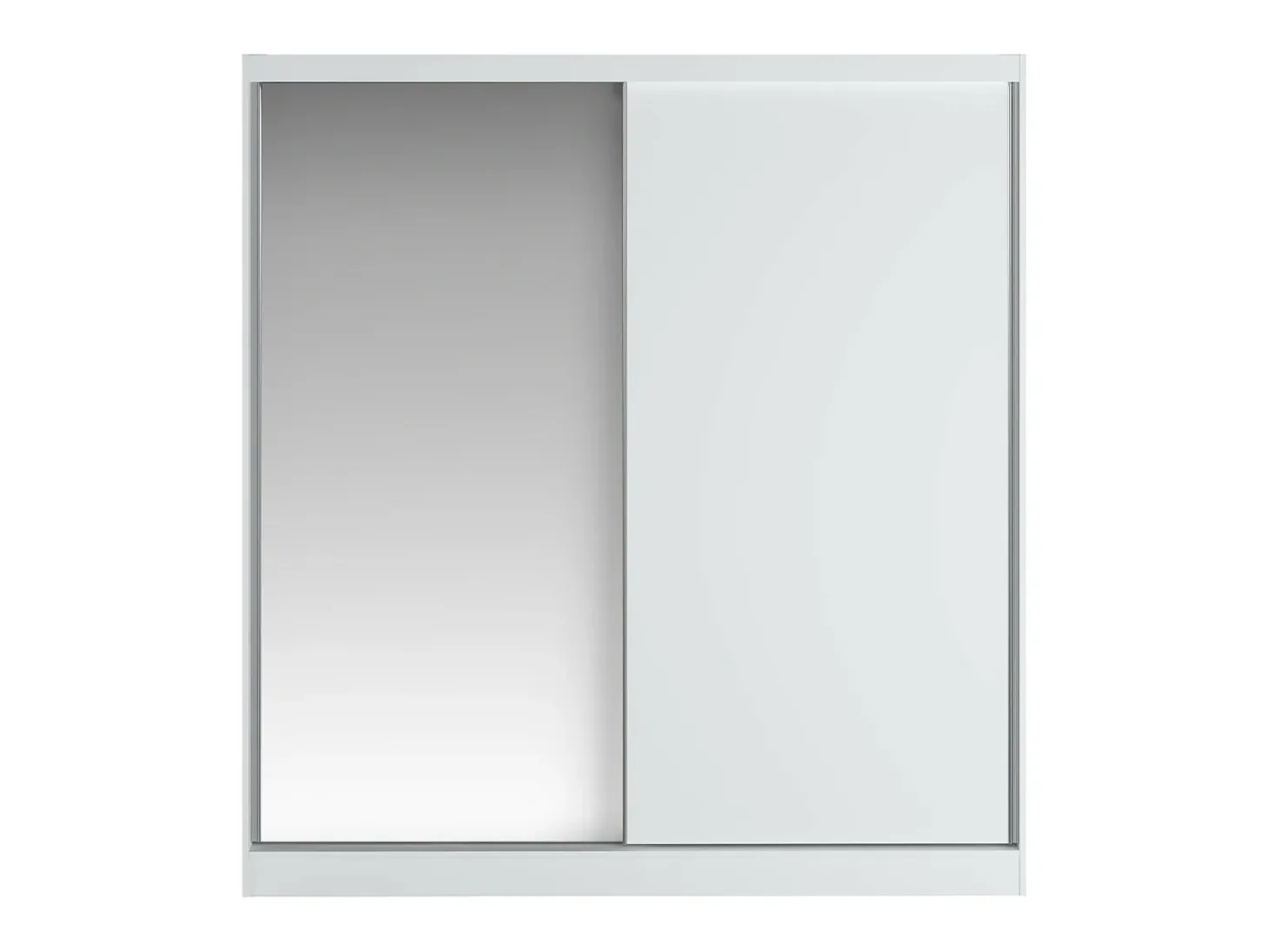 Guarda-roupa com 2 portas de correr e espelho L200 cm branco - OCHIRA