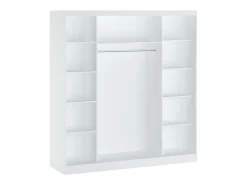 Guarda-roupa com 2 portas de correr e espelho L200 cm branco - OCHIRA